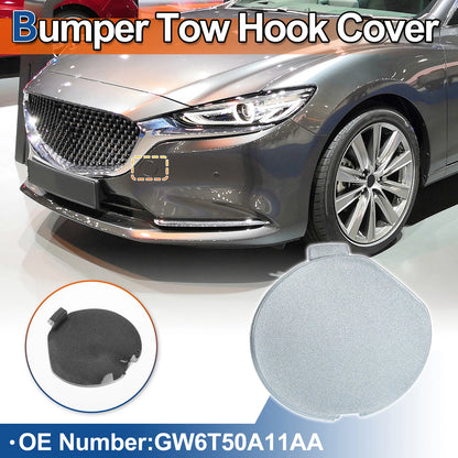 Front Bumper Tow Hook Cover for Mazda 6 Atenza (2013-2021) Silver Tone