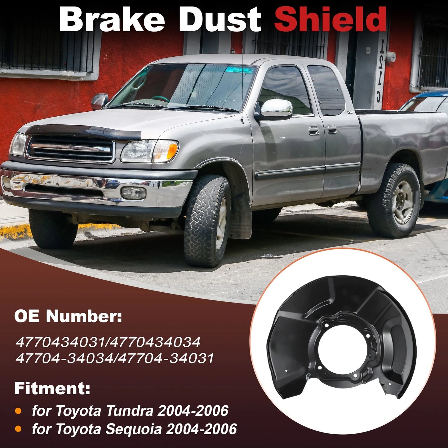 Front Left Right Brake Dust Shield for Toyota Tundra Sequoia (2004–2006)