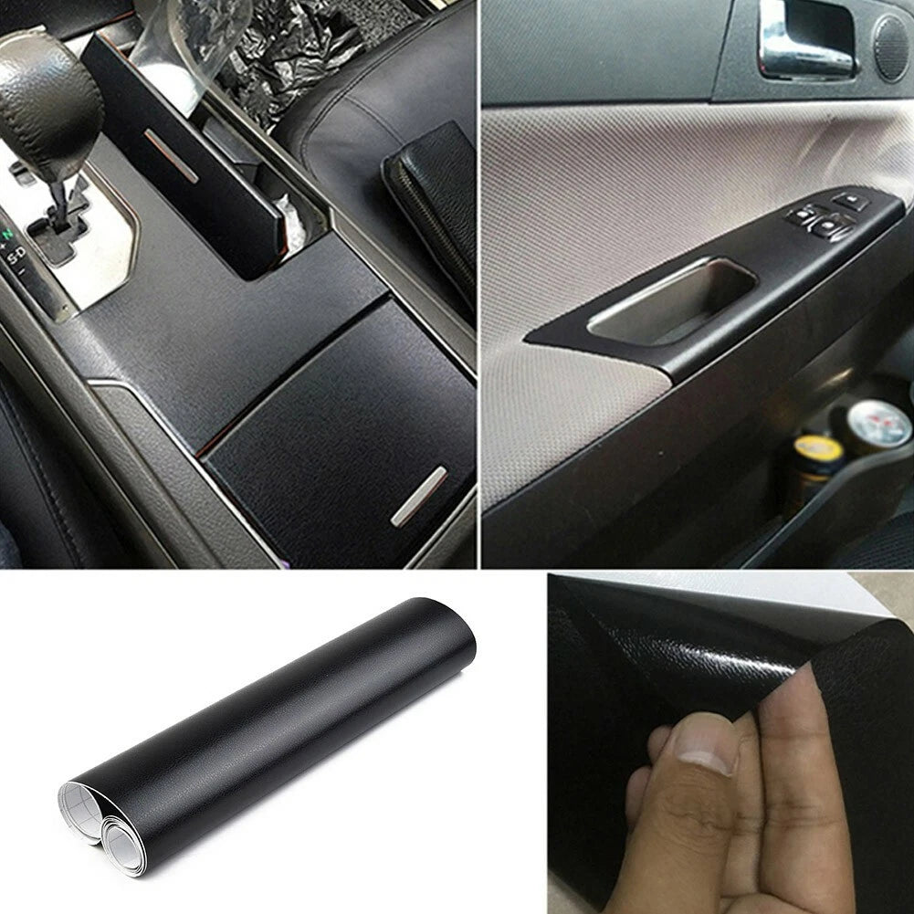 Vinyl Wrap Sticker for Black Car Grain Leather Skin Textured Portable (2019)