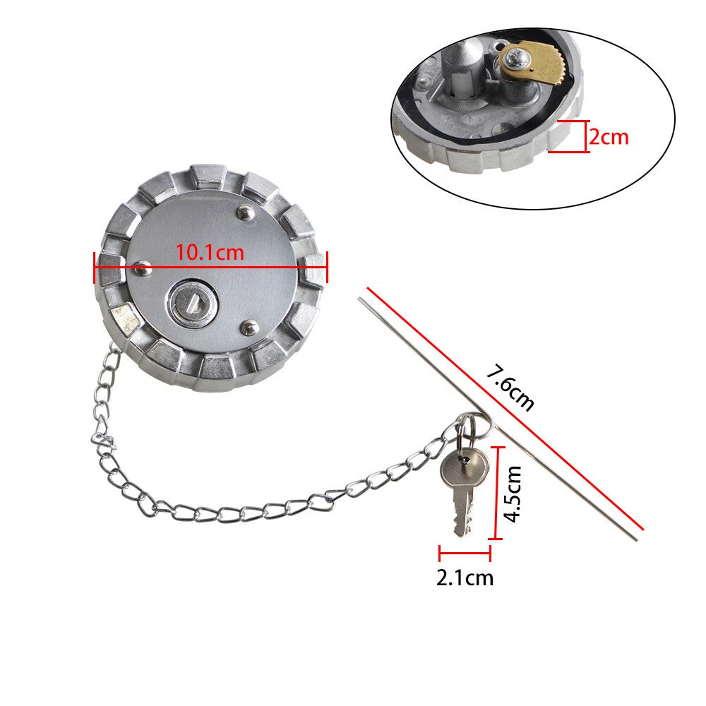 Locking Gas Cap for Truck - 3.5" Course Thread, 2 Keys (AU)