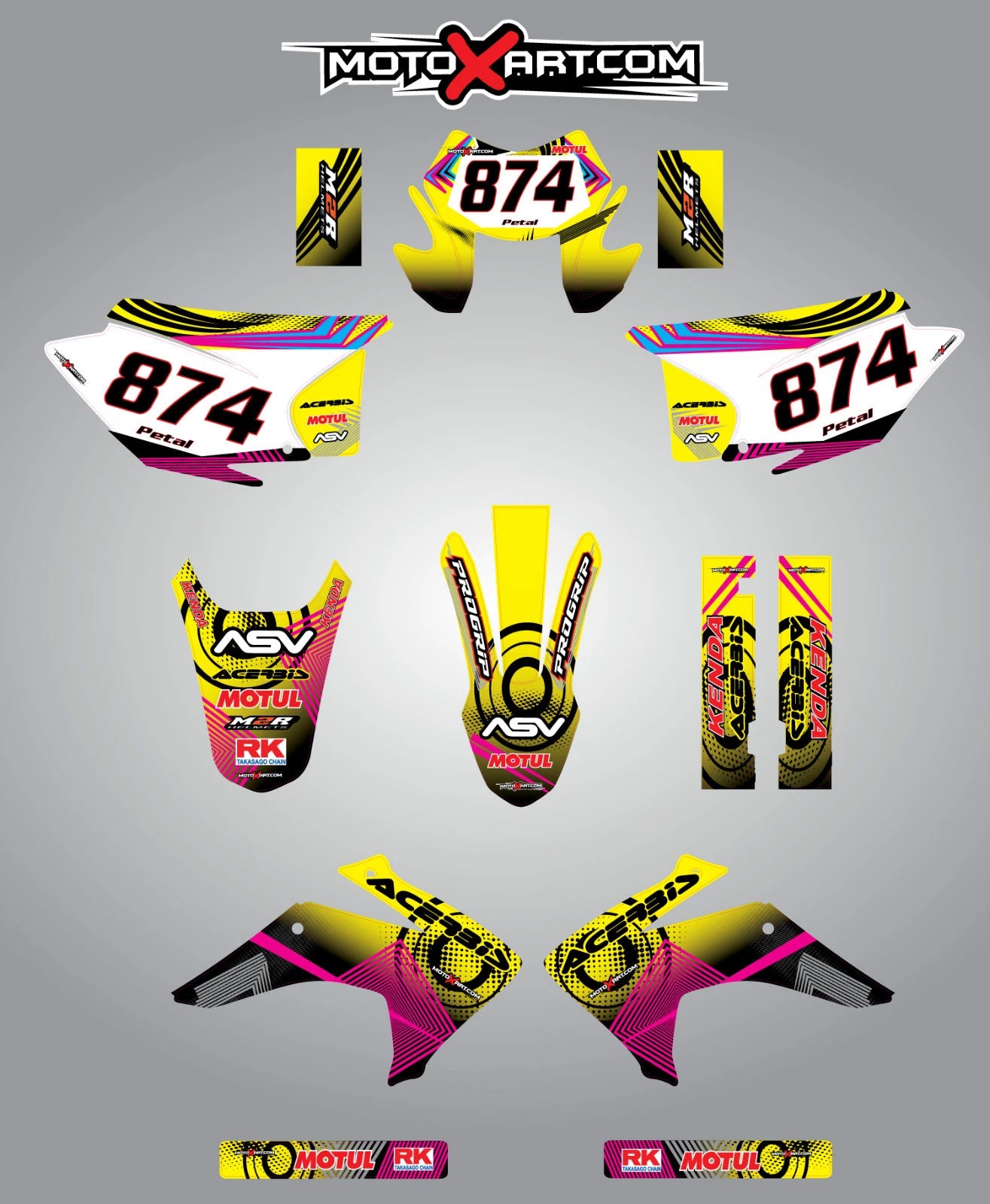 Custom Graphics Full Kit NEON for HONDA CRF 230 (2015-2016) Stickers