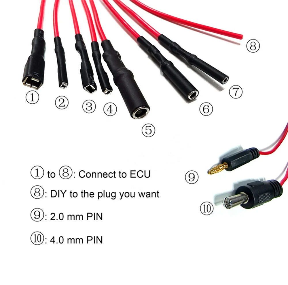 8-Way ECU Breakout Leads for Automotive Diagnostic Oscilloscope Cable