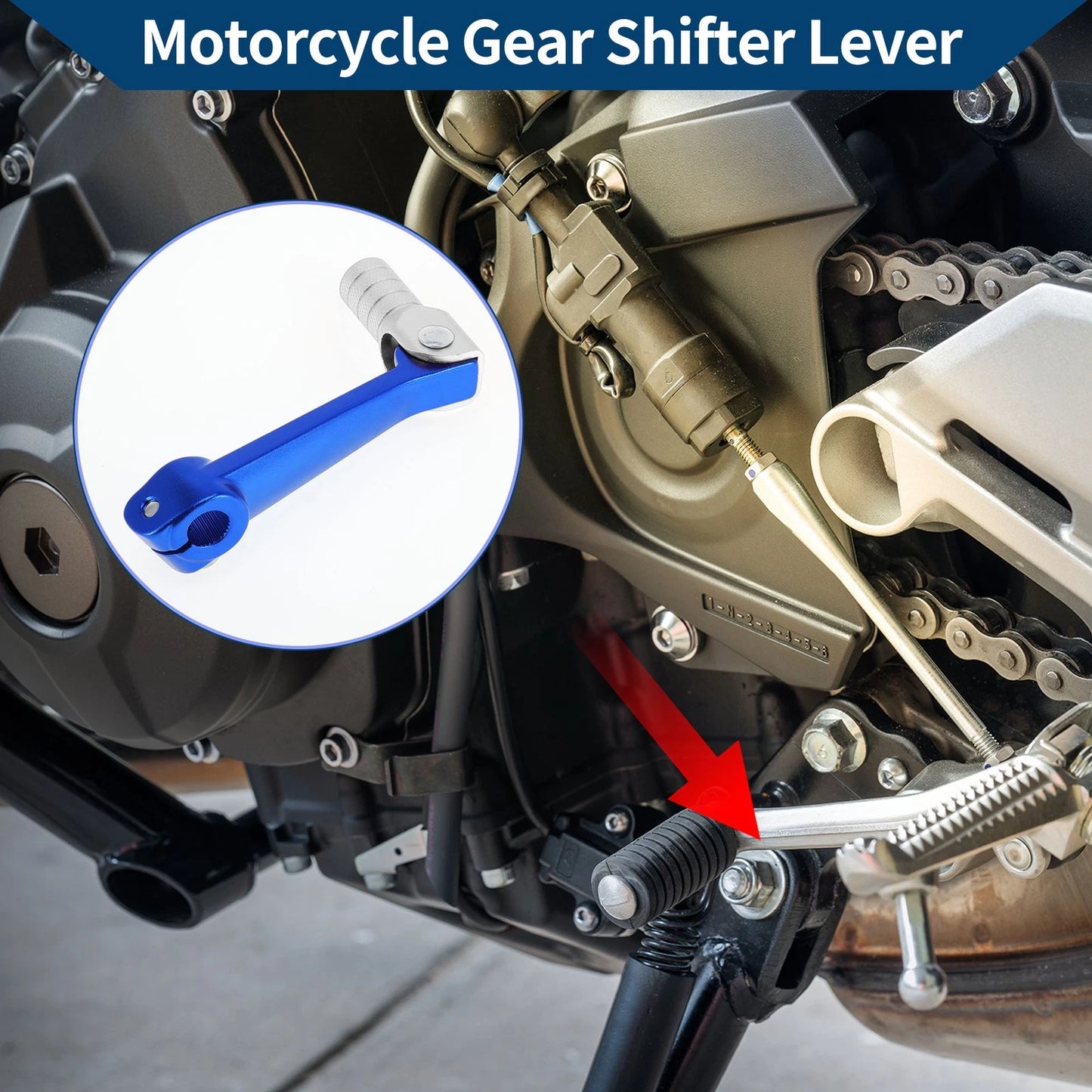 Folding Shifter Lever for Bosuer M5 Blue Silver Tone Head