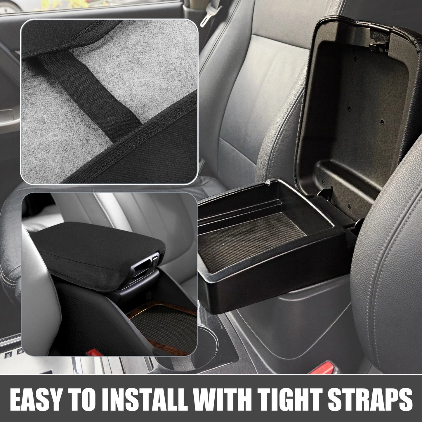 Center Console Armrest Cover for Nissan Sentra (2013-2019) Black