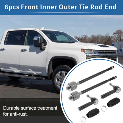 6 x Front Inner/Outer Tie Rod End Link for GMC Terrain