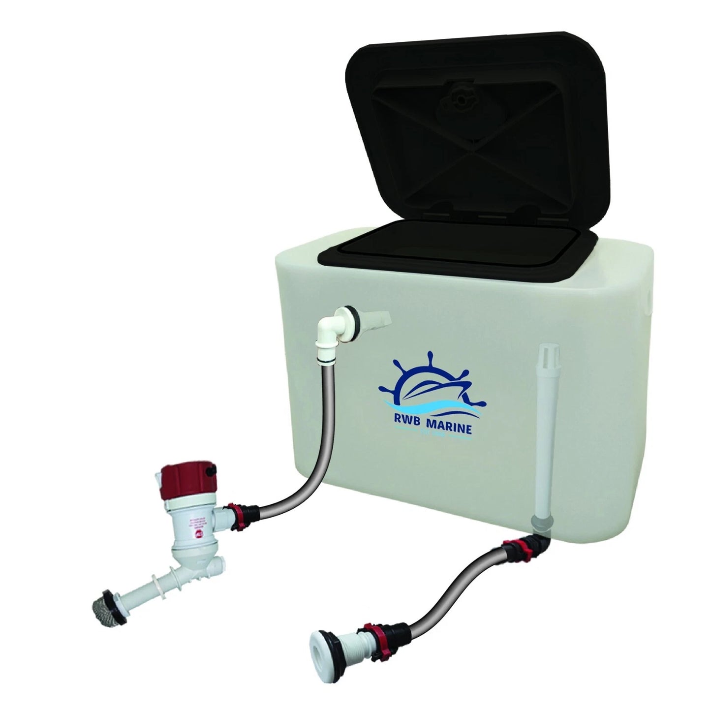 Bait Tank for Boat Complete 30LT Rule Pump, Hoses & Livewell Fittings