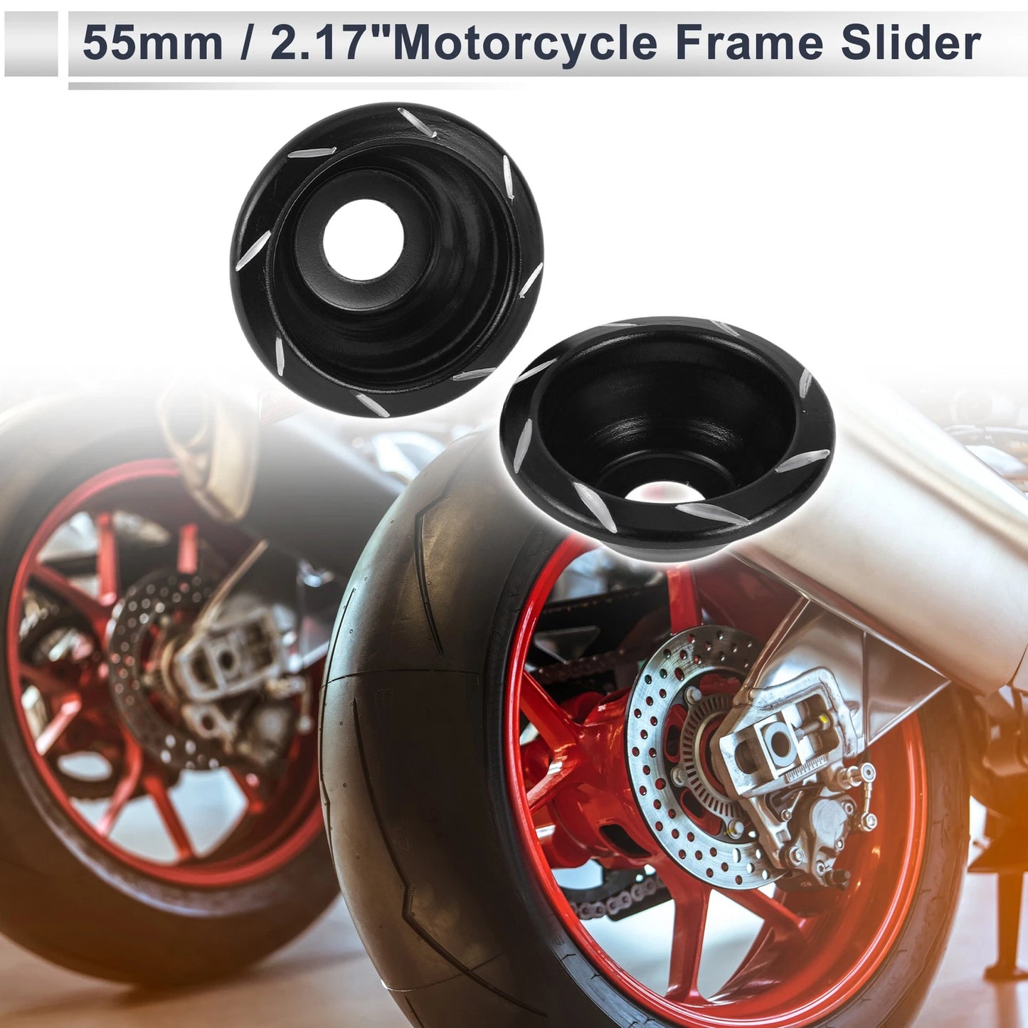 12mm Aluminum Alloy Motorcycle Slider Frame 2 x for Make Model