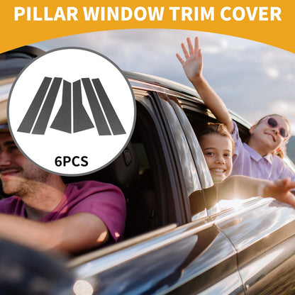 6 Pcs Door Pillar Window Trim for Honda CR-V (2011-2016) Carbon Fiber Black