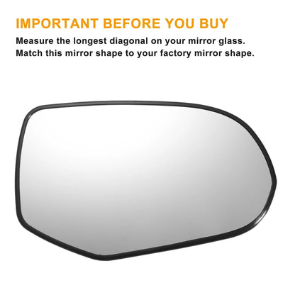 Left Right White Mirror Glass Pair w/ Back Heated for Honda Odyssey (2006-2008)