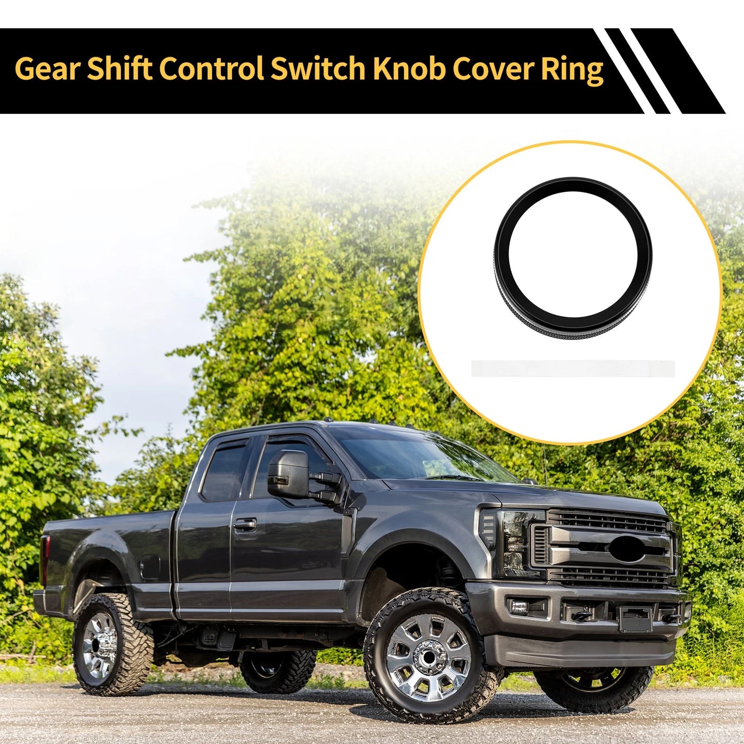 Gear Shift Control Knob Cover Ring for Ford Maverick (2022) - Black 1 x Pc