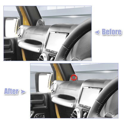 2 x Car A-Pillar Speaker Decoration Covers for Jeep Wrangler JK (2007-2014) Red