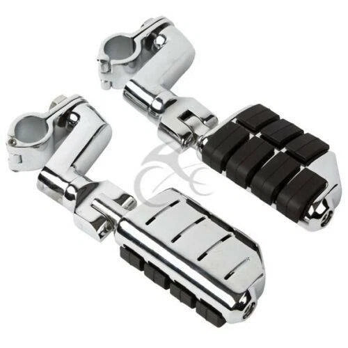 22mm-35mm Chrome Highway Bar Foot Pegs Mount Clamps for Harley Honda GL1800