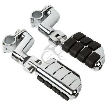 22mm-35mm Chrome Highway Bar Foot Pegs Mount Clamps for Harley Honda GL1800