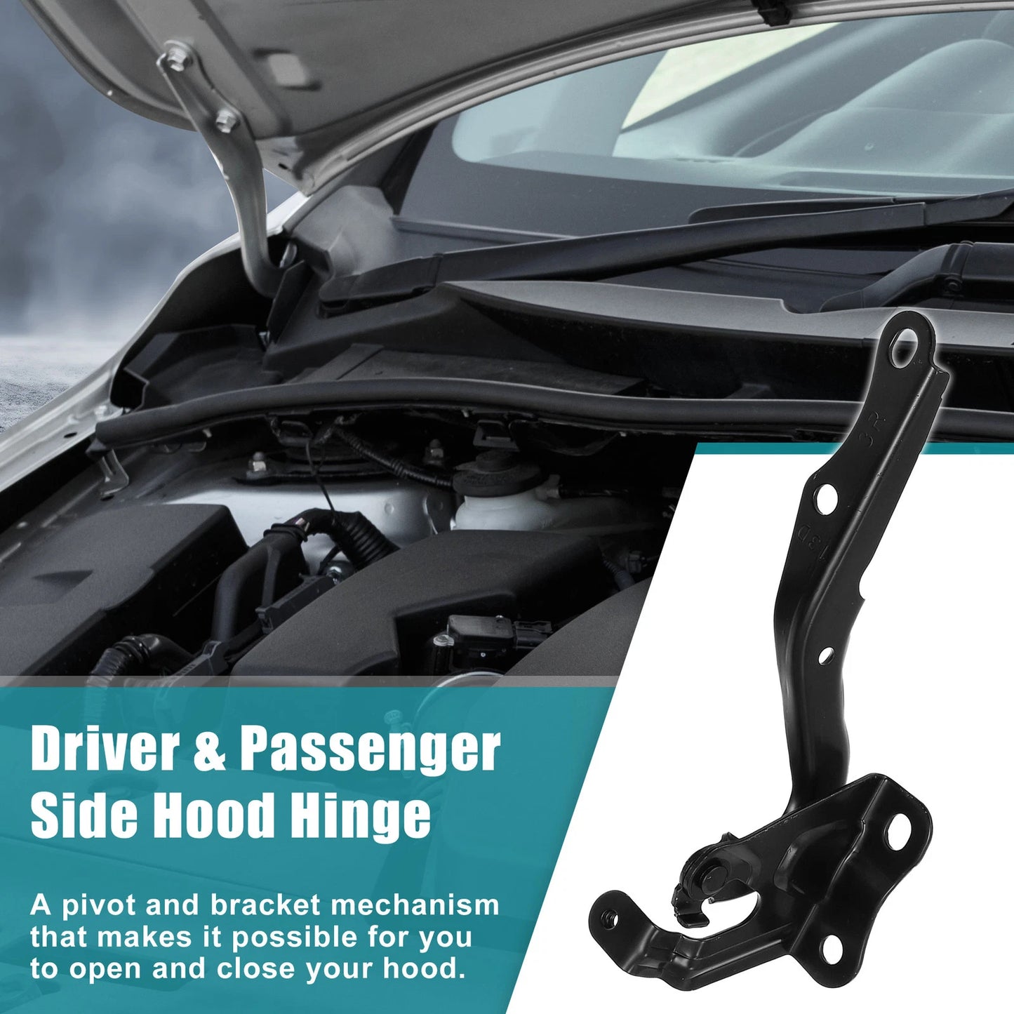 Hood Hinges  Black for Toyota