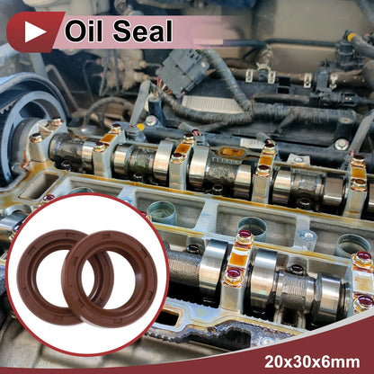 Oil Seal / 2 x 20x30x6mm / FKM Rubber Brown