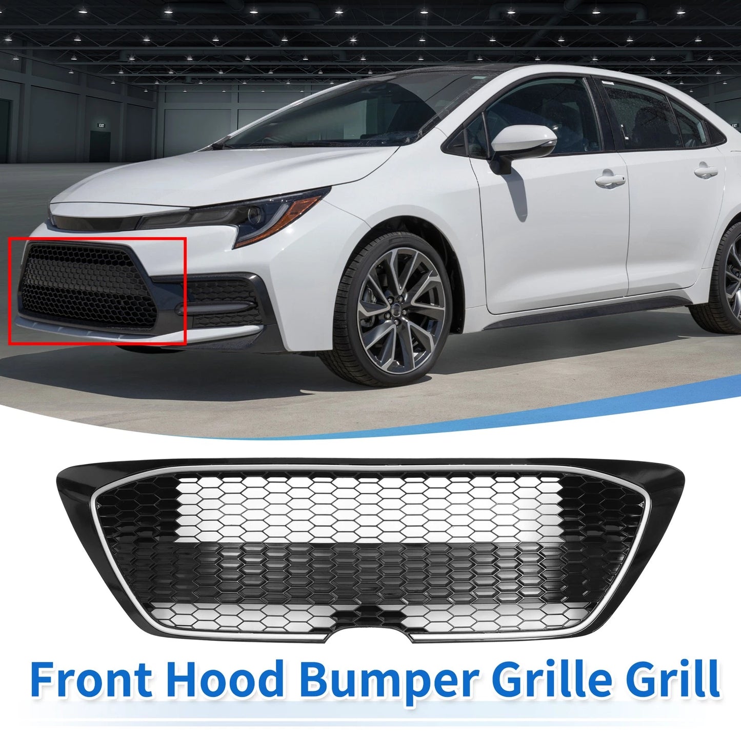Front Hood Bumper Grille for Toyota Corolla LE (2020-2022)