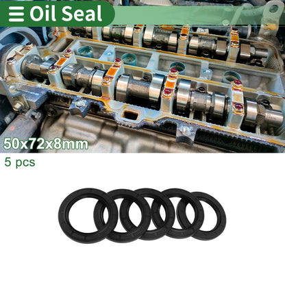 Oil Seal 50x72x8mm Rotary Shaft Seal NBR Rubber High Pressure Black