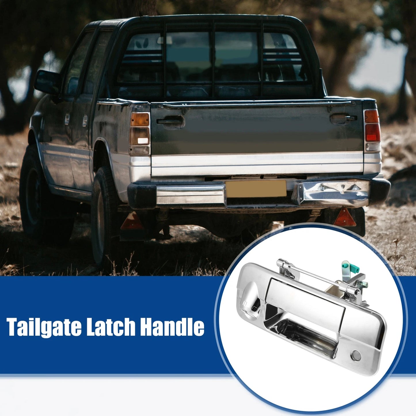 Rear Door Liftgate Latch Handle with Keyhole Camera Hole for Toyota Chrome