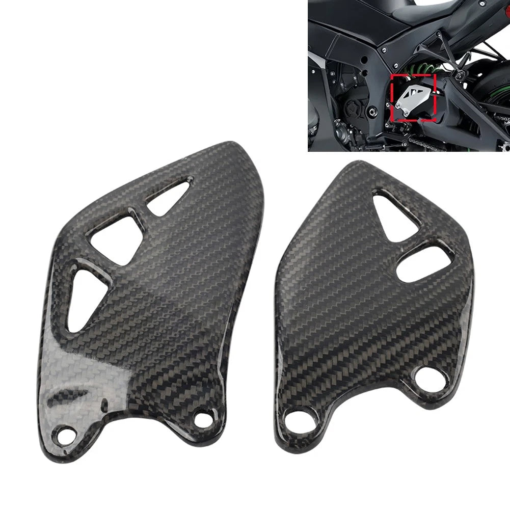 Carbon Fiber Footrest Plate Heel Guard for Kawasaki ZX-10R 2015-2024