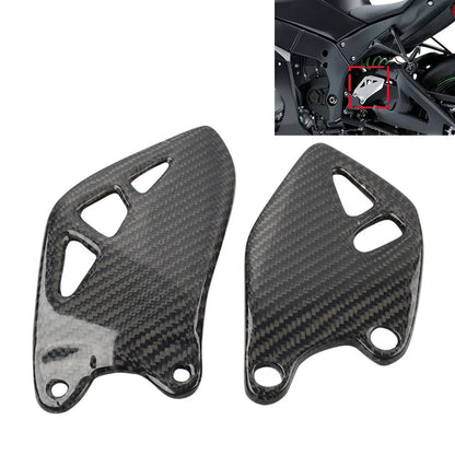 Carbon Fiber Footrest Plate Heel Guard for Kawasaki ZX-10R 2015-2024