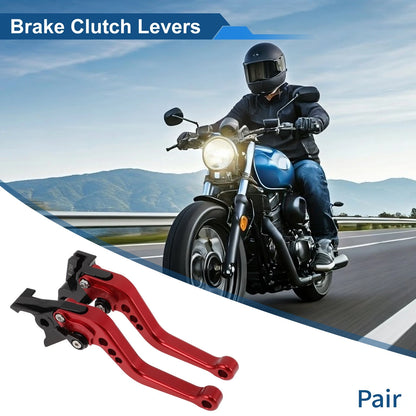 1Pair / Short Brake Clutch Levers Red for Kawasaki Z650 (2017–2023)
