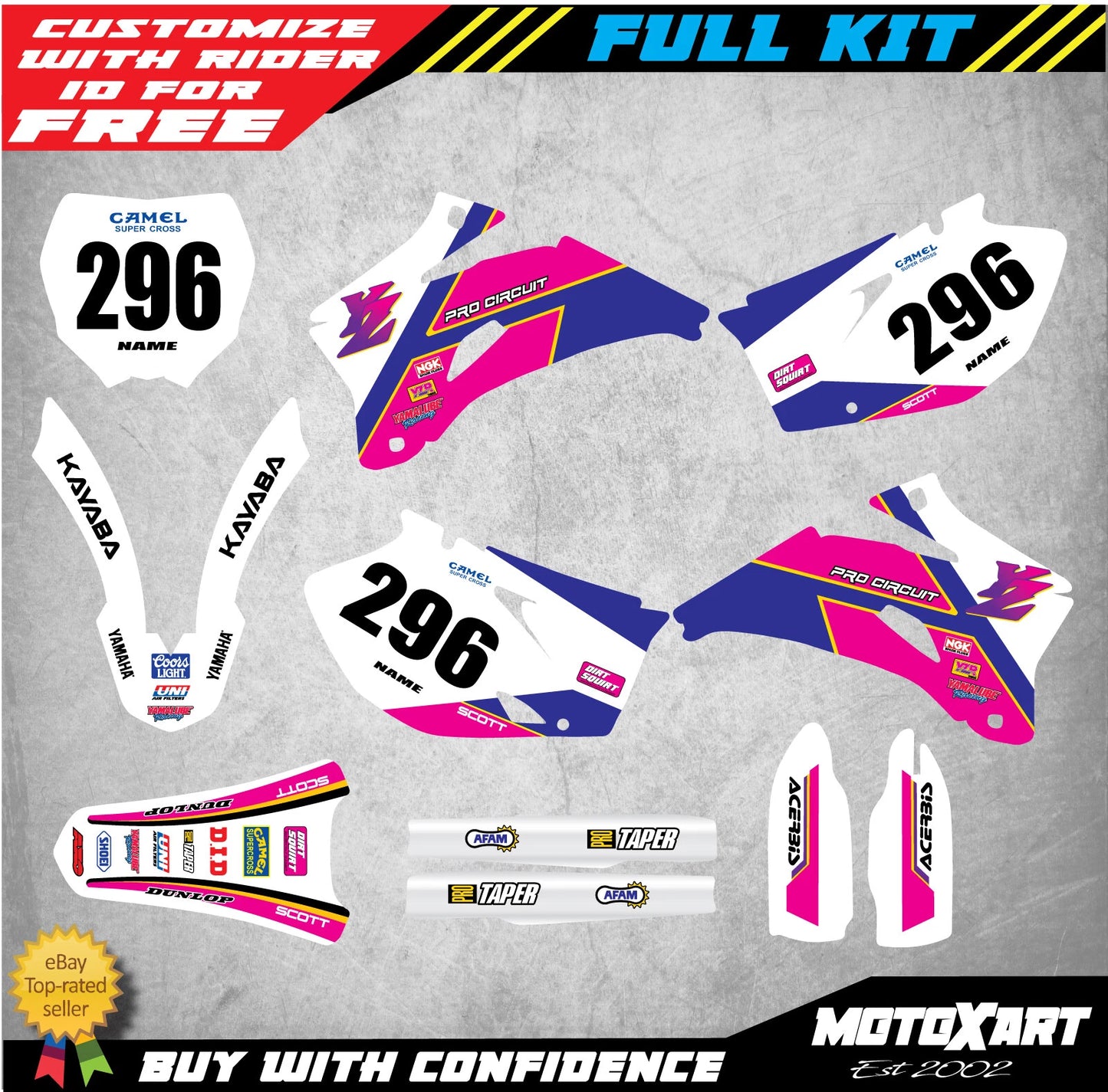 Custom Graphics Full Kit for Yamaha YZF 450 (2006-2009) BERM STYLE Stickers