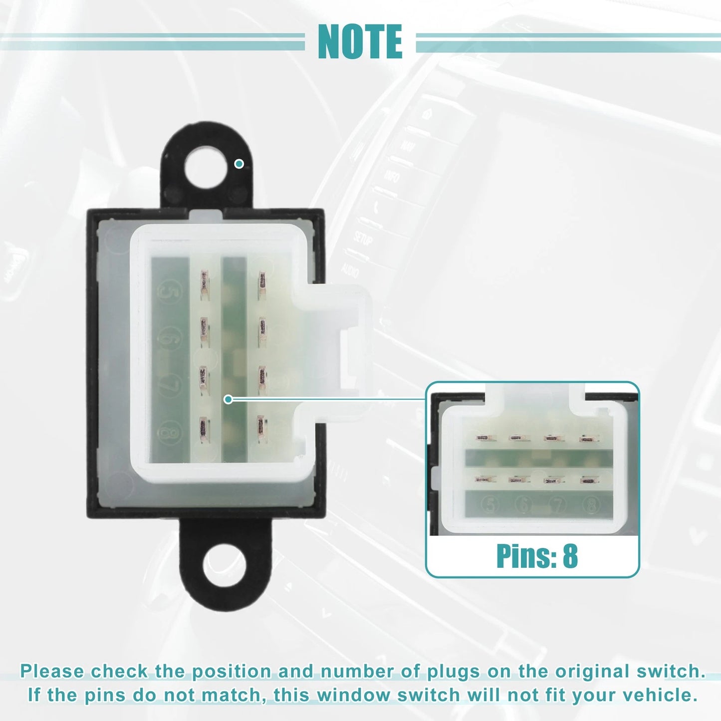 Rear Right Side Master Power Window Switch for Dodge Viper (2001-2001)