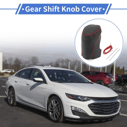 Gear Shift Knob Cover 1 Pc for Chevrolet Malibu (2016-2020) Black Red