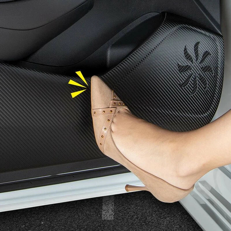 Carbon Fiber Door Anti Kick Pad Protect Stickers for Toyota RAV4 (2019–2024)