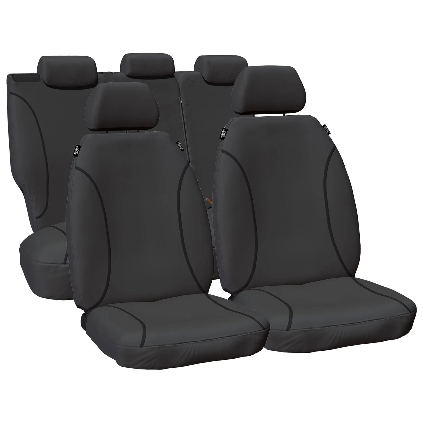 Front & Rear Heavy Duty Canvas Car Seat Covers Set for Hilux GGN15 GGN25 05~15