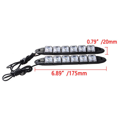 2 x White DC 12V 6-LED Daytime Running Lights for Car Fog Lamps (2010-2023)