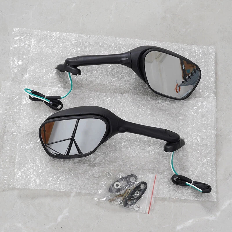 Black Rearview Side Mirrors for GSXR600/750 2006-2023 & GSXR1000 2005-2016 (2x)