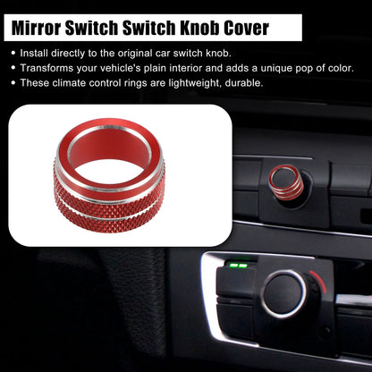 Red Mirror Switch Knob Cover Ring for Toyota