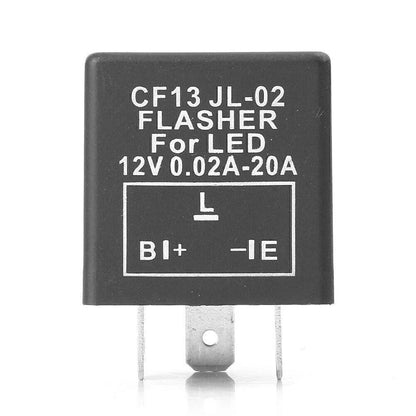 12V 3 Pin Adjustable Speed LED Flasher Relay for Car - CF13 JL-02 (2010-2023)