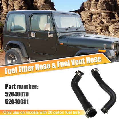 Fuel Fill Vent Hose Kit for Jeep Wrangler 1987-1995 20 Gallon