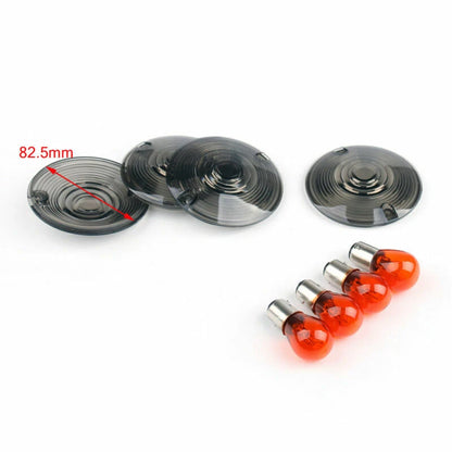 4x Smoke Turn Signal Lens for Harley Road King Touring Glide (1986-2007)