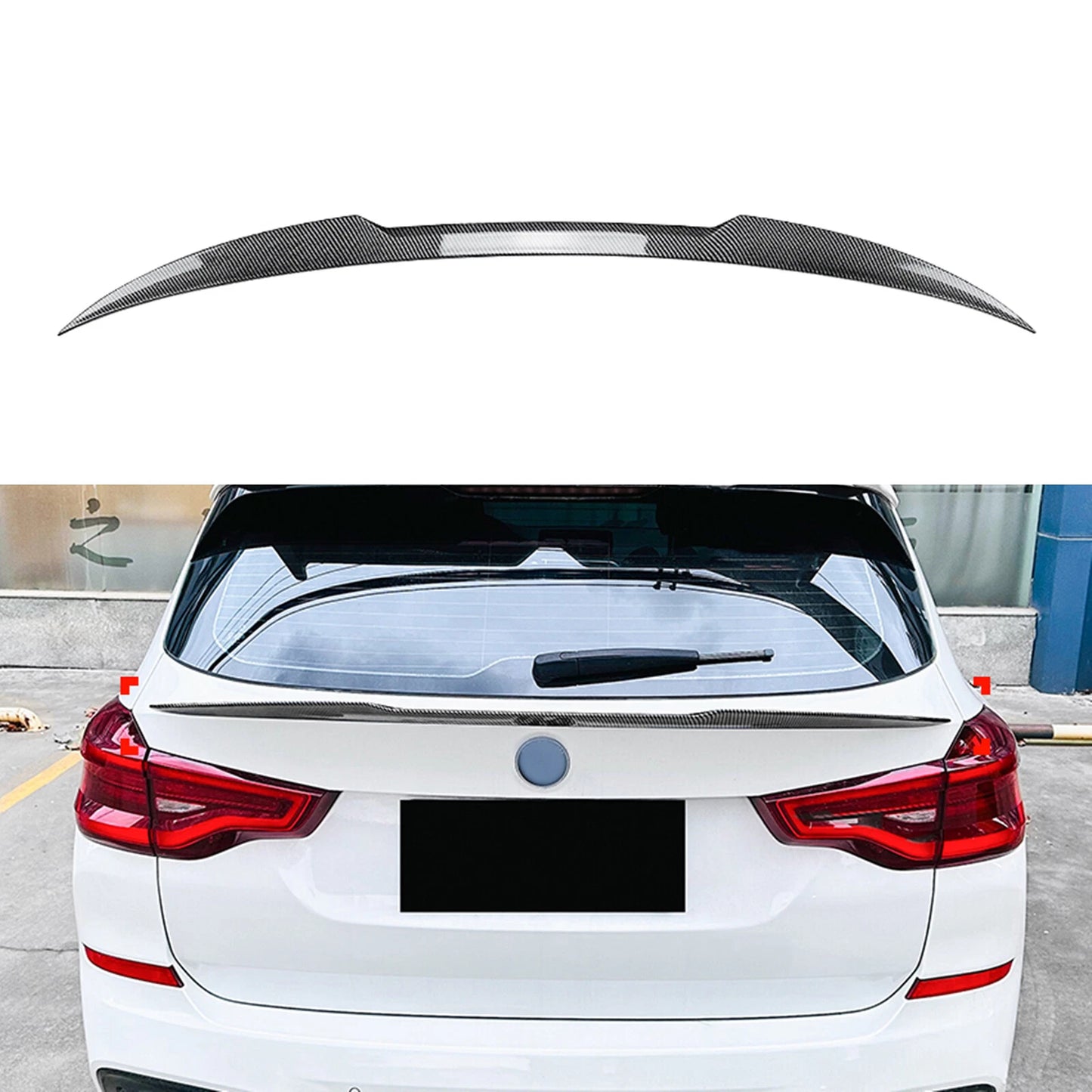 Rear Spoiler Lip for BMW X3 G01 LCI M Sport (2018-2024) 1 x Carbon Look