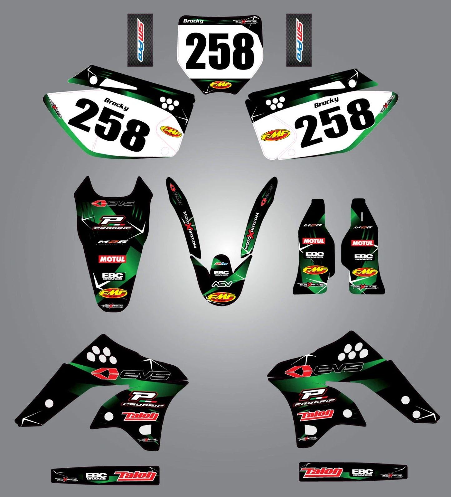 Kawasaki KXF 250 Decal Kit SUNRISE STYLE Full Graphics (2006-2008)