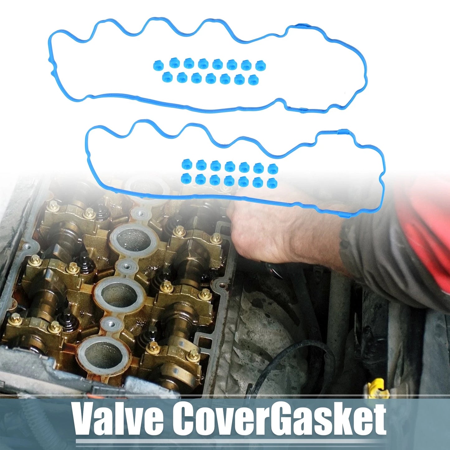 Valve Cover Gasket for Ford F-250 Super Duty 2005 Rubber Blue 1 Set