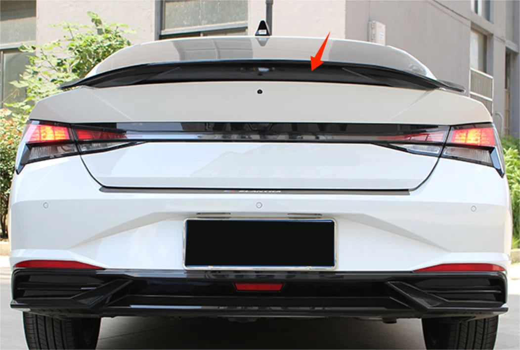 ABS Boot Rear Spoiler Black Wing for Hyundai Elantra 4DR Sedan (2021-2024)