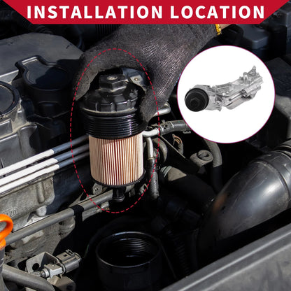 Engine Oil Cooler Filter Housing with Bolt Seals for Buick Cascada (2013–2016)