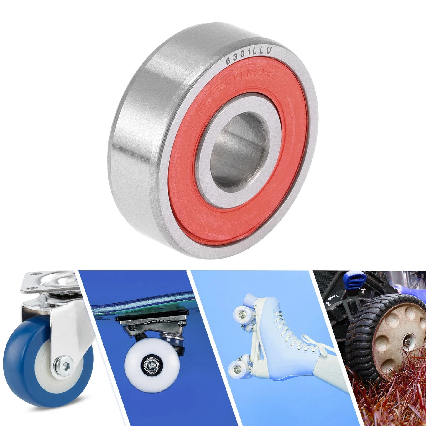 6301LLU 12x37x12mm Deep Groove Ball Bearing 1 Pc for Scooter Skateboard Wheel