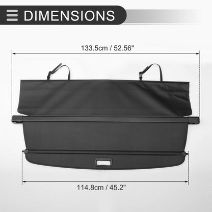Retractable Cargo Cover for Lexus RX 270 350 450H (2010-2015) Black