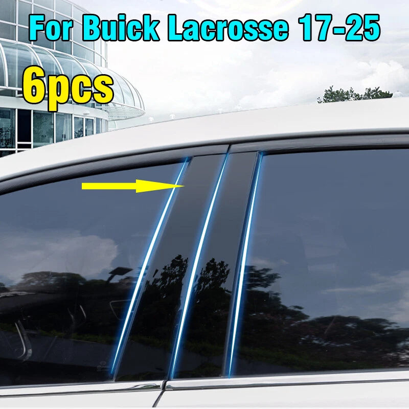 6PCS Window Pillar Posts Door Trim Cover for Buick Lacrosse (2017–25)