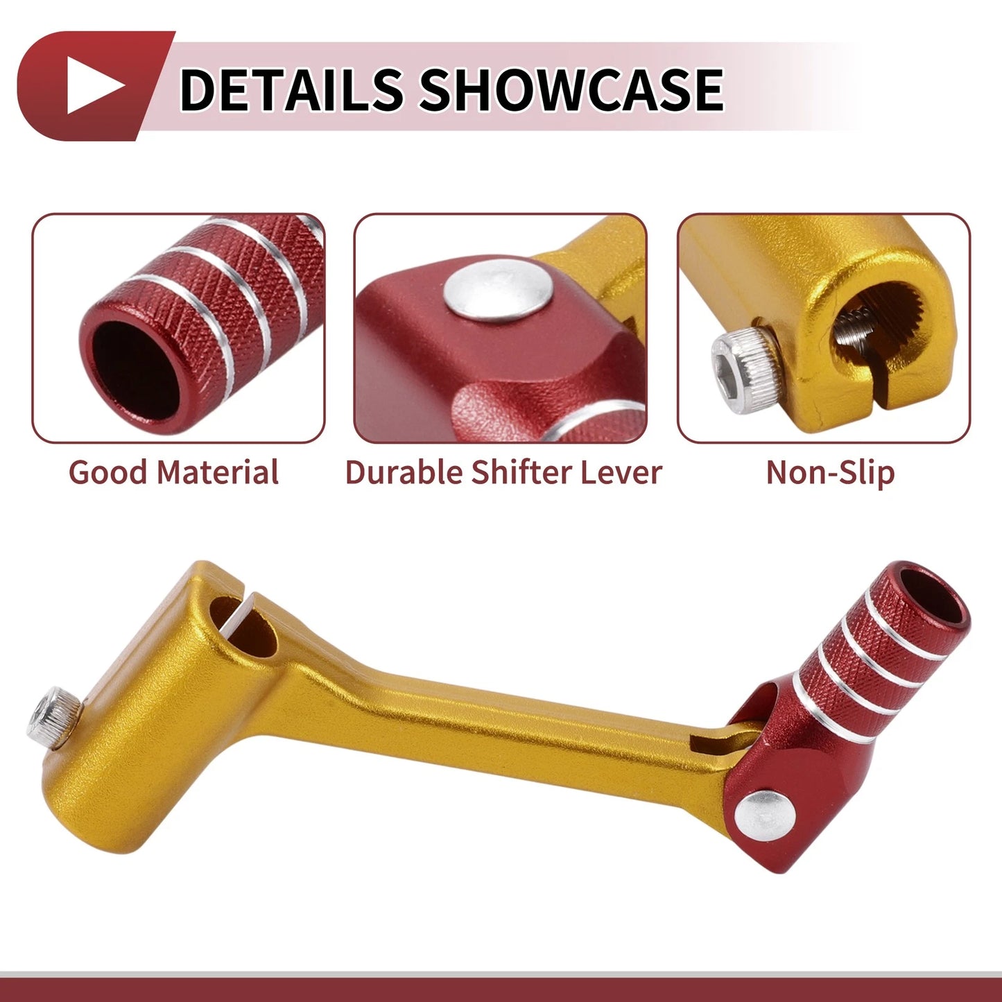 Gear Shifter Lever for Bosuer Cheetah Gold Tone Red