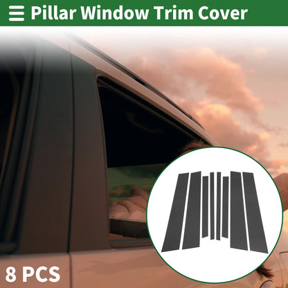 8 Pcs Door Pillar Window Trim for BMW X3 (2011-2017) Carbon Fiber Black