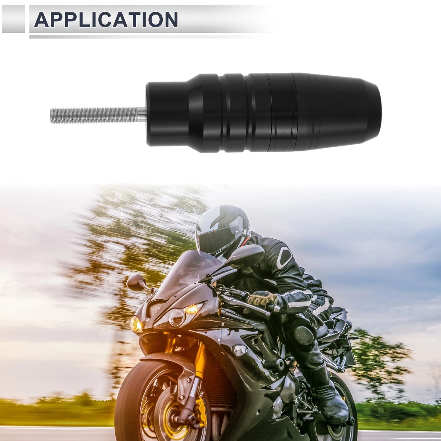 11mm Aluminum Alloy Plastic Motorcycle Slider Frame Bolt 1Set Black