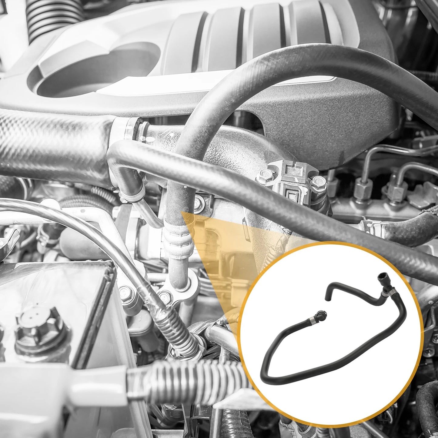 Radiator Hose for BMW F20 F21 2014-2019 2 x Rubber Black