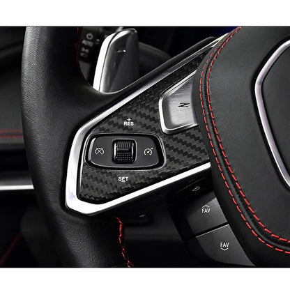 Carbon Fiber Steering Wheel Button Cover Trim for Corvette C8 2020+