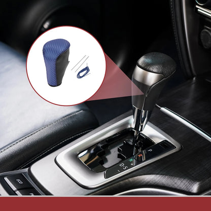 Gear Shift Knob Cover for Honda Accord 2008-2012 Black Blue Leather